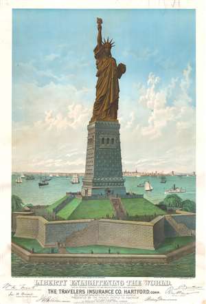 1883 Root and Tinker View of the Statue of Liberty, New York