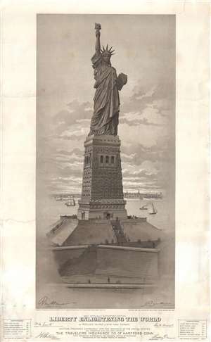 1883 Root and Tinker View of the Statue of Liberty, New York