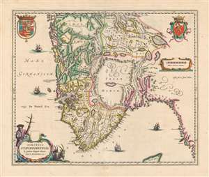 1640 Blaeu Map of the Diocese of Stavanger, Norway