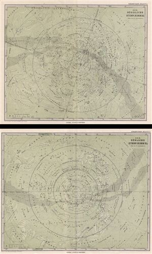 1875 Stieler Map of the Stars and Constellations (2 sheets)
