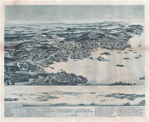 1893 George E. Norris Birds's-Eye View Map of Stonington (Greens Landing), Maine