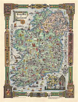 1936 Colortext Pictorial Story Map of Ireland