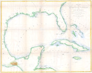 1852 Andrews Map of Florida, Cuba and the Gulf of Mexico