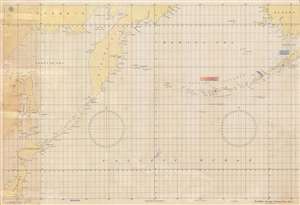 1939 U.S. Navy Hydrographic Office Chart of the Aleutian Islands and the North Pacific