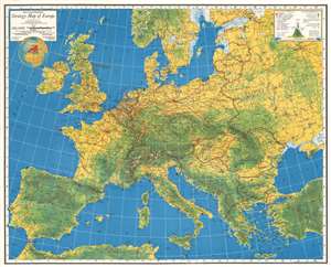 1940 Harrison Map of Europe During the 'Phoney War'