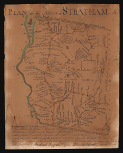 1792 Phinehas Merrill Original Manuscript Survey Map of Stratham, New Hampshire