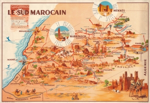 1954 Delaye Pictorial Tourist Map of Southern Morocco