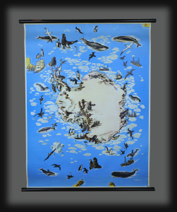 1957 Westermann Pictorial Wall Map of Antarctica and the South Pole