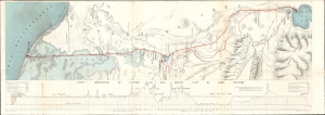1868 Barreau Map of the Suez Canal Route, Egypt - one year before it opened