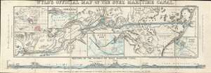 1869 Wyld Official Map of the Suez Canal, Egypt