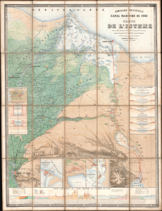 1866 Voisin Folding Map of the Suez Canal, Egypt
