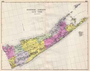 1912 Century Map of Suffolk County, New York