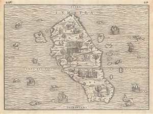 1556 Ramusio Map of Sumatra