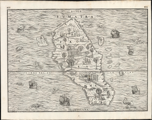 1556 / 1565 Ramusio Map of Sumatra