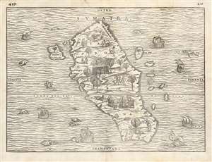 1556 Ramusio Map of Sumatra