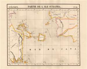 1827 Vandermaelen Map of Sumatra, the Sunda Strait, and the Java Sea