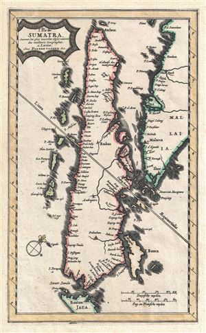 1727 Van der Aa Map of Sumatra, Singapore, and Malaya