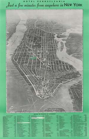 1934 Freedman Bird's Eye View SuperVue Map of New York City