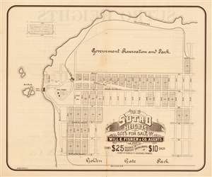 1893 Bosqui Map of Vista Del Mar, or Sutro Heights in San Francisco