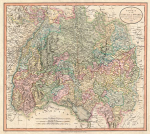 1799 Cary Map of Swabia, Germany
