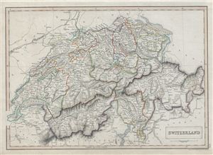 1840 Black Map of Switzerland