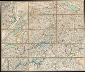 1834 Keller Pocket Map of Switzerland