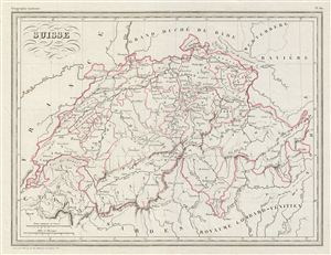 1843 Malte-Brun Map of Switzerland