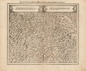 1588 Munster Map of Switzerland and the Source of the Rhine