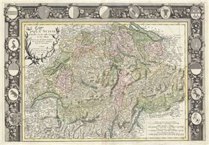 1762 Rizzi Zannoni Map of Switzerland