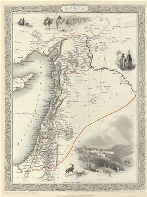 1851 Tallis and Rapkin Map of Syria
