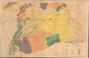 1933 Dubertret Geologic Map of the Levant, Mandatory Syria and Lebanon