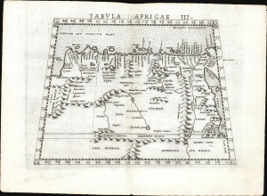 1561 Ruscelli / Ptolemy Map of Egypt and Libya