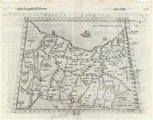 1588 Ruscelli and Ptolemy Map of Persia
