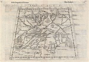 1588 Ruscelli and Ptolemy Map of Northern India