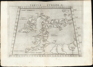 1561 Ruscelli/ Ptolemy Map of the British Isles
