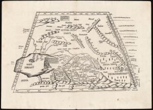 1522 / 1541 Waldseemüller / Fries map of Central Asia and the Silk Road