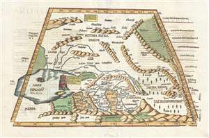 1541 Fries / Servetus Map of Central Asia: Afghanistan, Turkistan, Kazakhstan