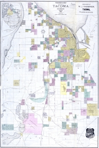 1890 W. H. Whitney / F. G. Plummer Map of Tacoma, Washington
