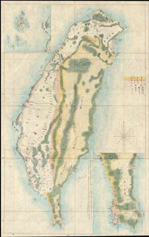 1874 Sudo Japanese Manuscript Map of Taiwan / Formosa