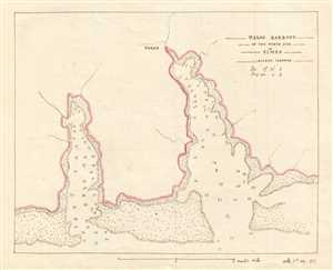 1835 Manuscript Map of Taloo Harbor on Mo'orea Island, French Polynesia