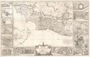 1770 Croisey Map of the South Indian Seat of War Between England and France