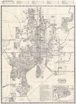 1953 MacDonald Printing Company City Plan or Map of Tampa, Florida