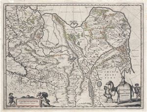 1645 Blaeu Map of Northeast Asia: Siberia, Mongolia, Tartary, China, Central Asia