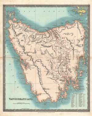 1831 Dower / Teesdale Map of Tasmania