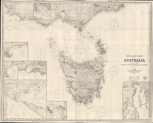 1891 Imray Nautical Chart / Map of Tasmania, Australia