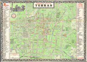 1961 Sahab City Plan or Map of Tehran, Iran.