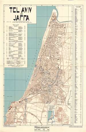 1936 Friedlander Map of Tel Aviv and Jaffa