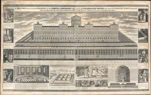 1868 Sherer Masonic View Map of Solomon's Temple, Jerusalem