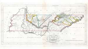 1814 Carey Map of Tennessee