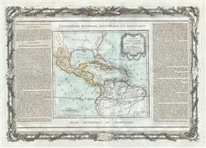 1786 Desnos and de la Tour Map of Mexico, Central America and the West Indies (Antilles)